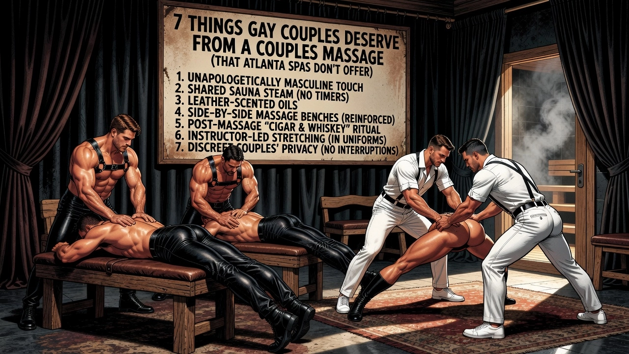 Professional header image for list-based article: 7 Things Gay Couples Deserve From a Couples Massage (That...