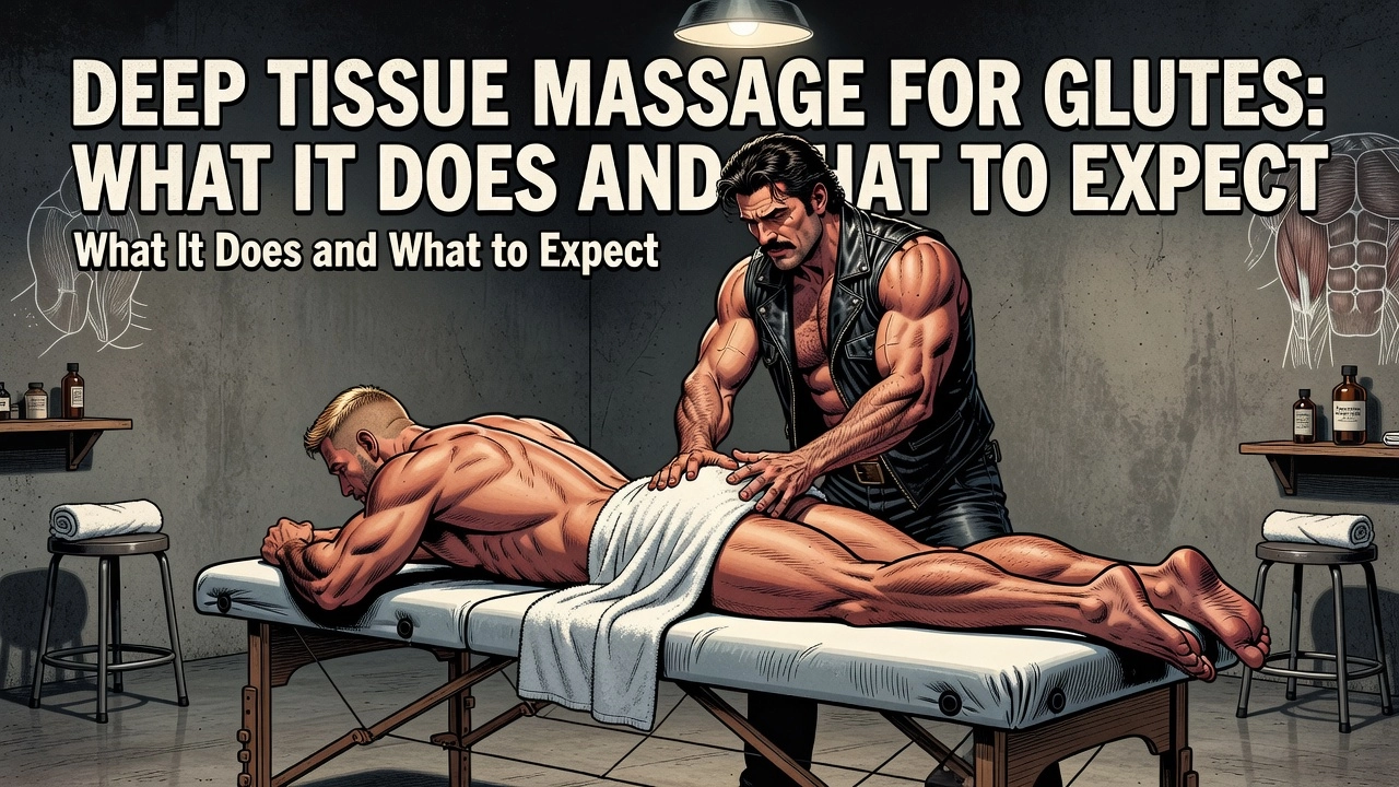 Professional header image for educational tutorial: Deep Tissue Massage for Glutes: What It Does and What to ...